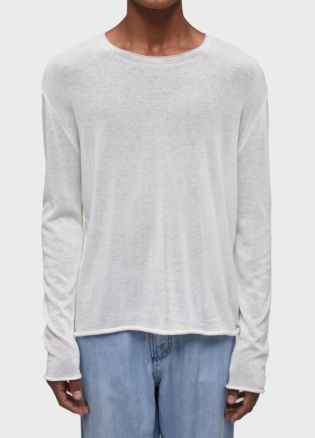 KNITTED LONG-SLEEVE LINEN SHIRT
