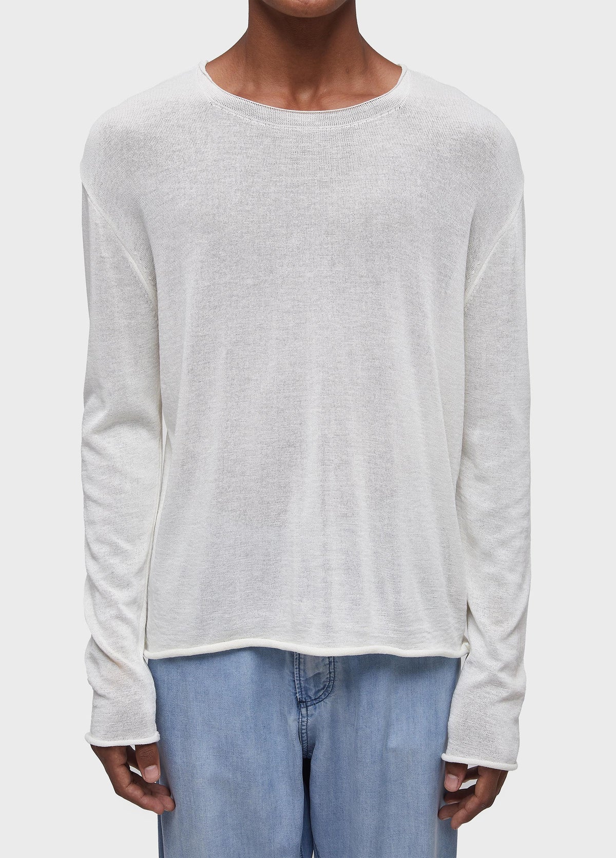 KNITTED LONG-SLEEVE LINEN SHIRT