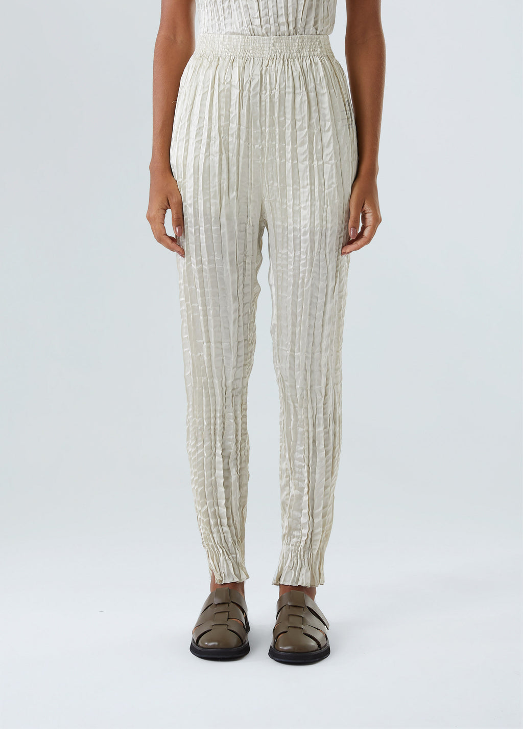 WRINKLED SATIN PANTS
