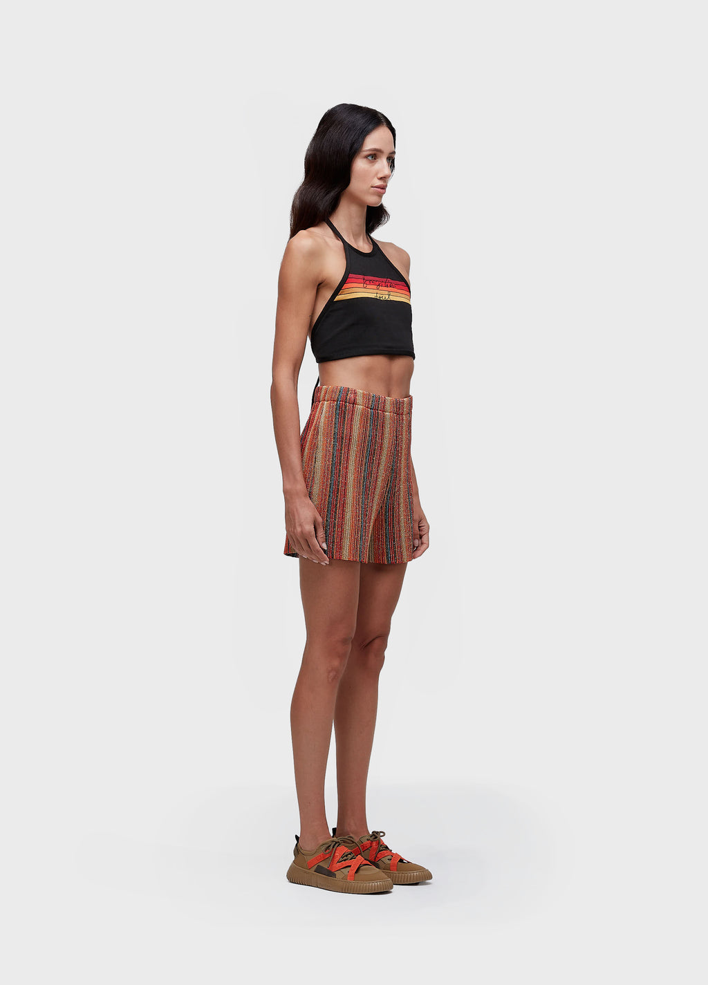 STRIPED KNIT SHORTS