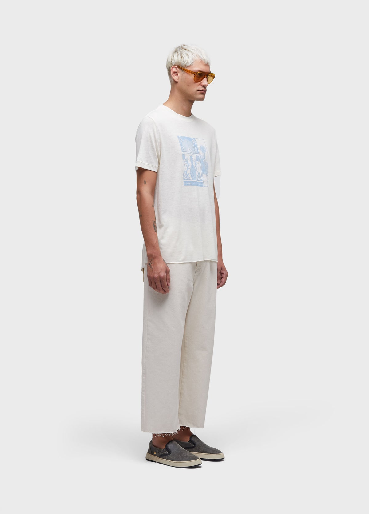T-SHIRT LIGHTWEIGHT LINEN PRINT SHORT SLEEVE
