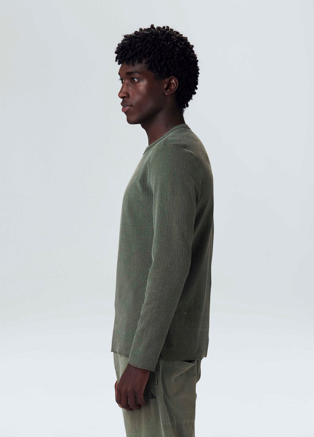 RIB KNIT LONG SLEEVE T-SHIRT