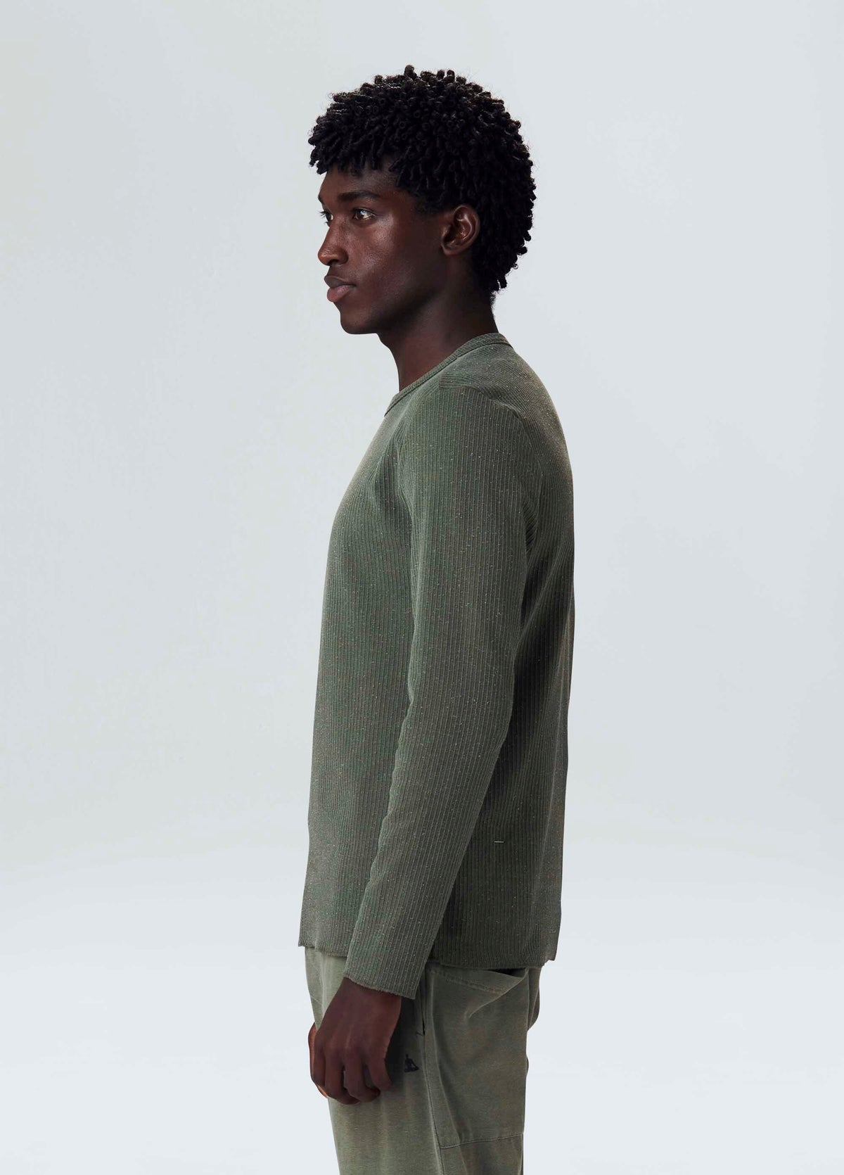 RIB KNIT LONG SLEEVE T-SHIRT
