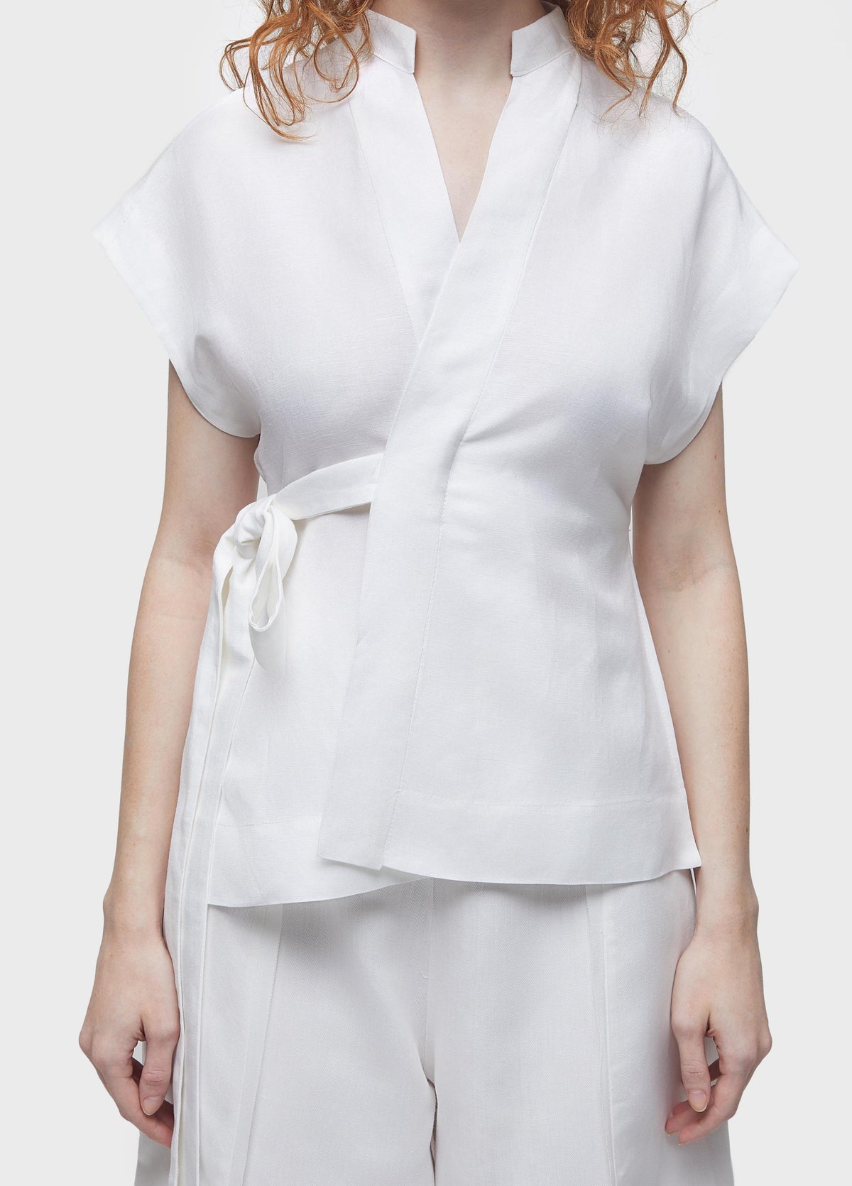 TIE-FRONT BLOUSE