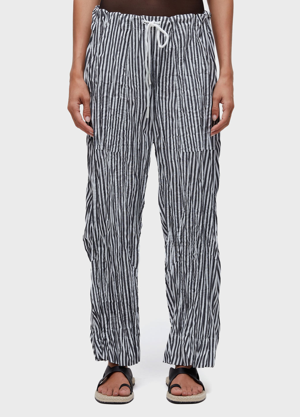 WRINKLE YARN-DYED TRICOLINE PANTS