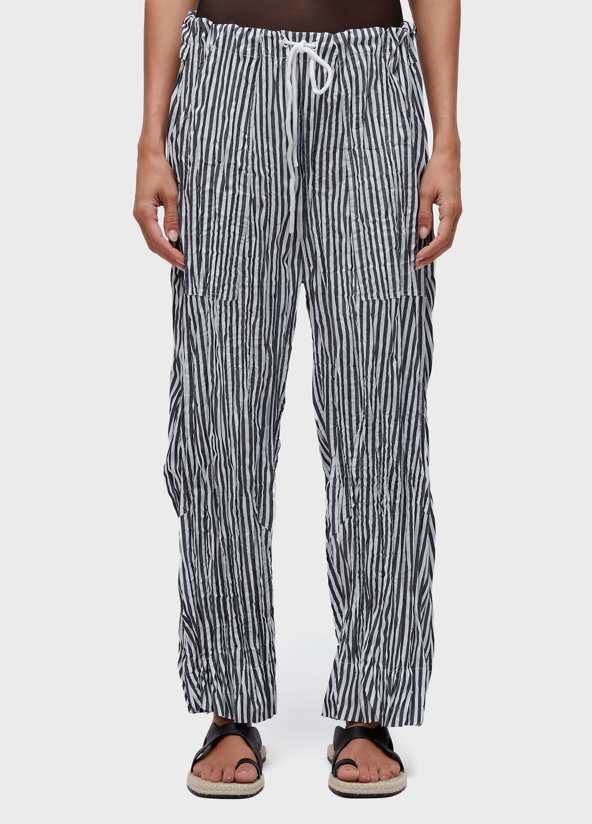WRINKLE YARN-DYED TRICOLINE PANTS