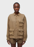 LINEN JACKET WITH CUT-OUT DETAIL
