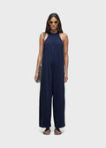 NAVY RACERBACK JUMPSUIT