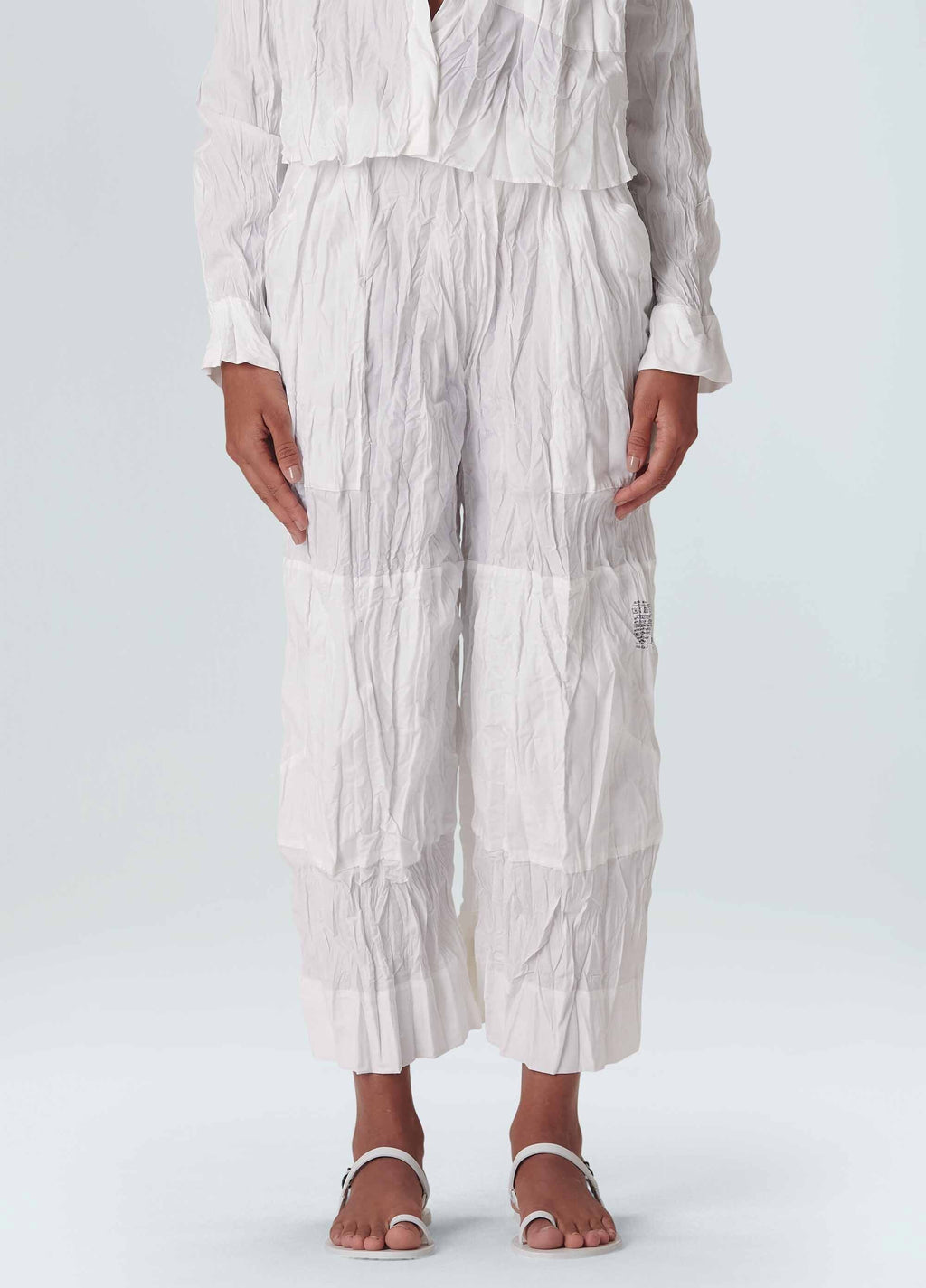 WRINKLED TRICOLINE PANTS