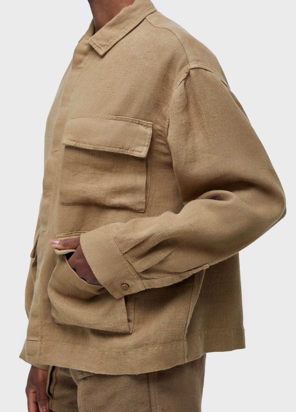 LINEN JACKET WITH CUT-OUT DETAIL
