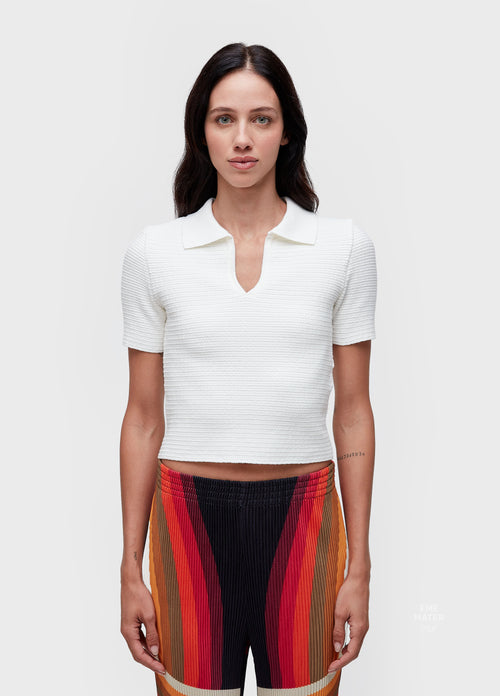TEXTURED KNIT POLO SHIRT