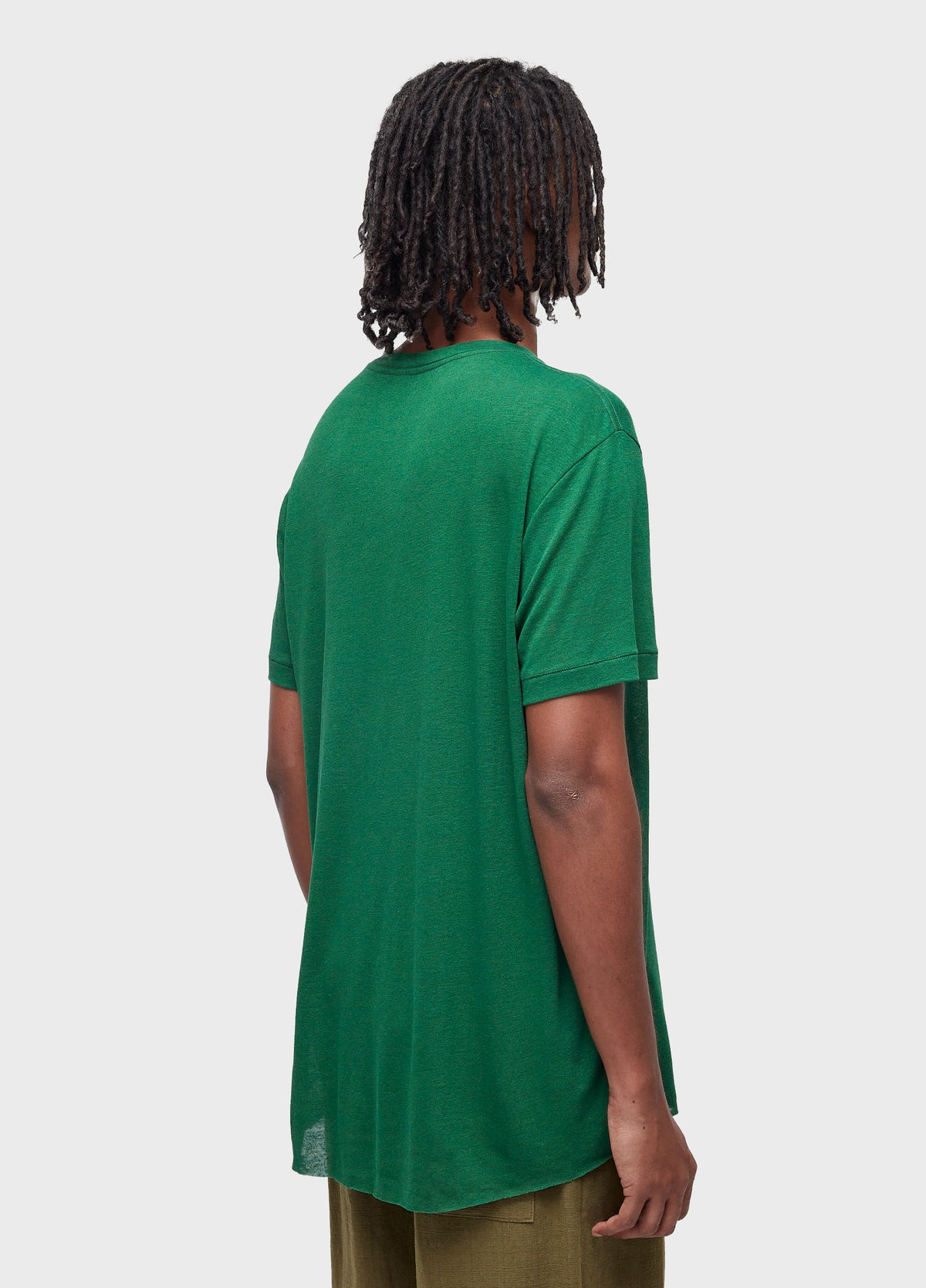 T-SHIRT SAMBA CROWN LIGHT LINEN SHORT SLEEVE FOREST GREEN