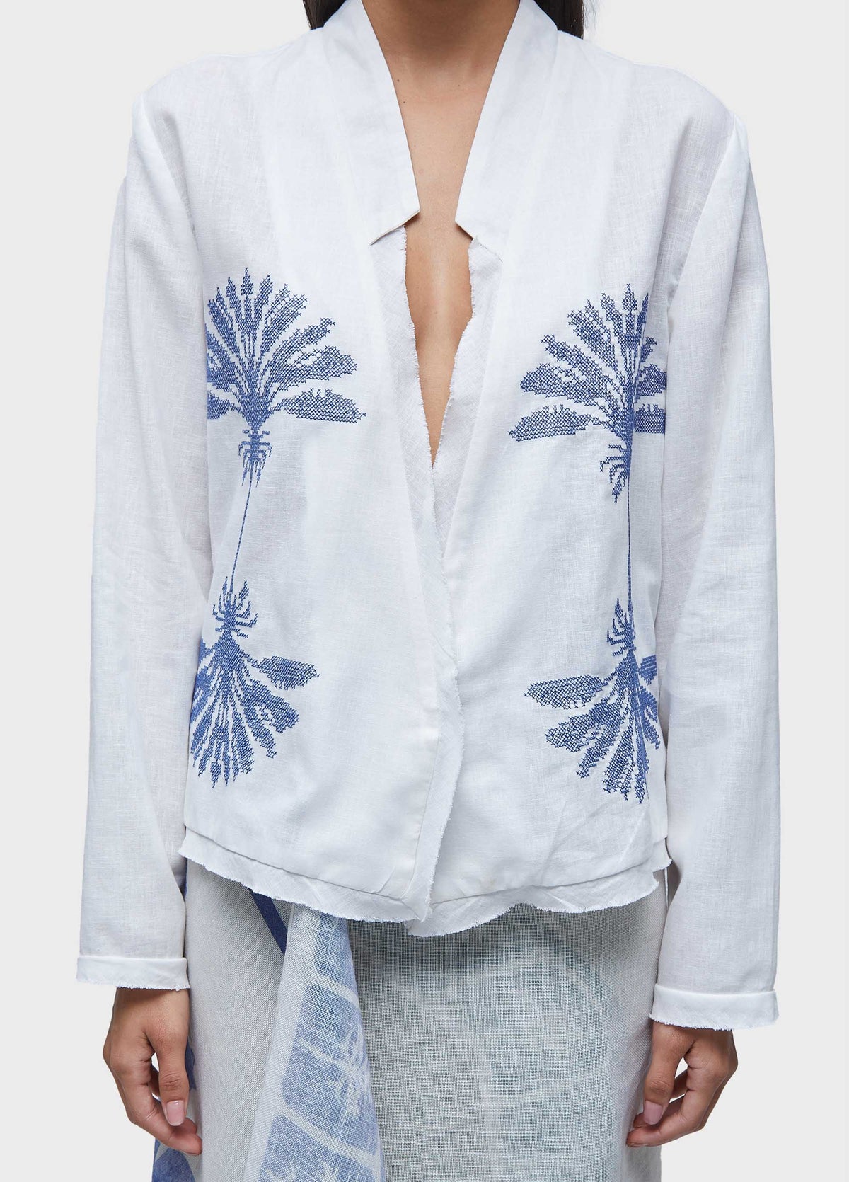 EMBROIDERED TILE BLAZER