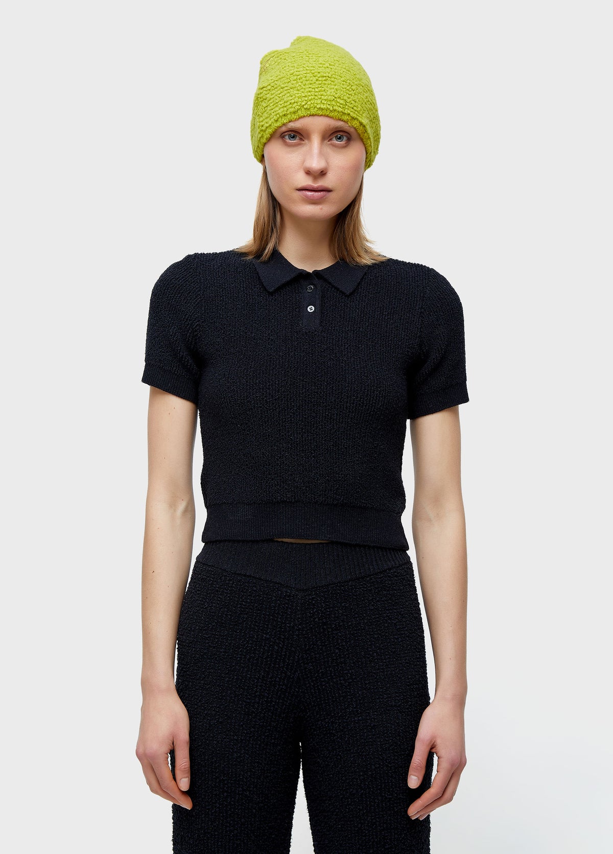 BOUCLÉ KNIT POLO SHIRT SLIM FIT