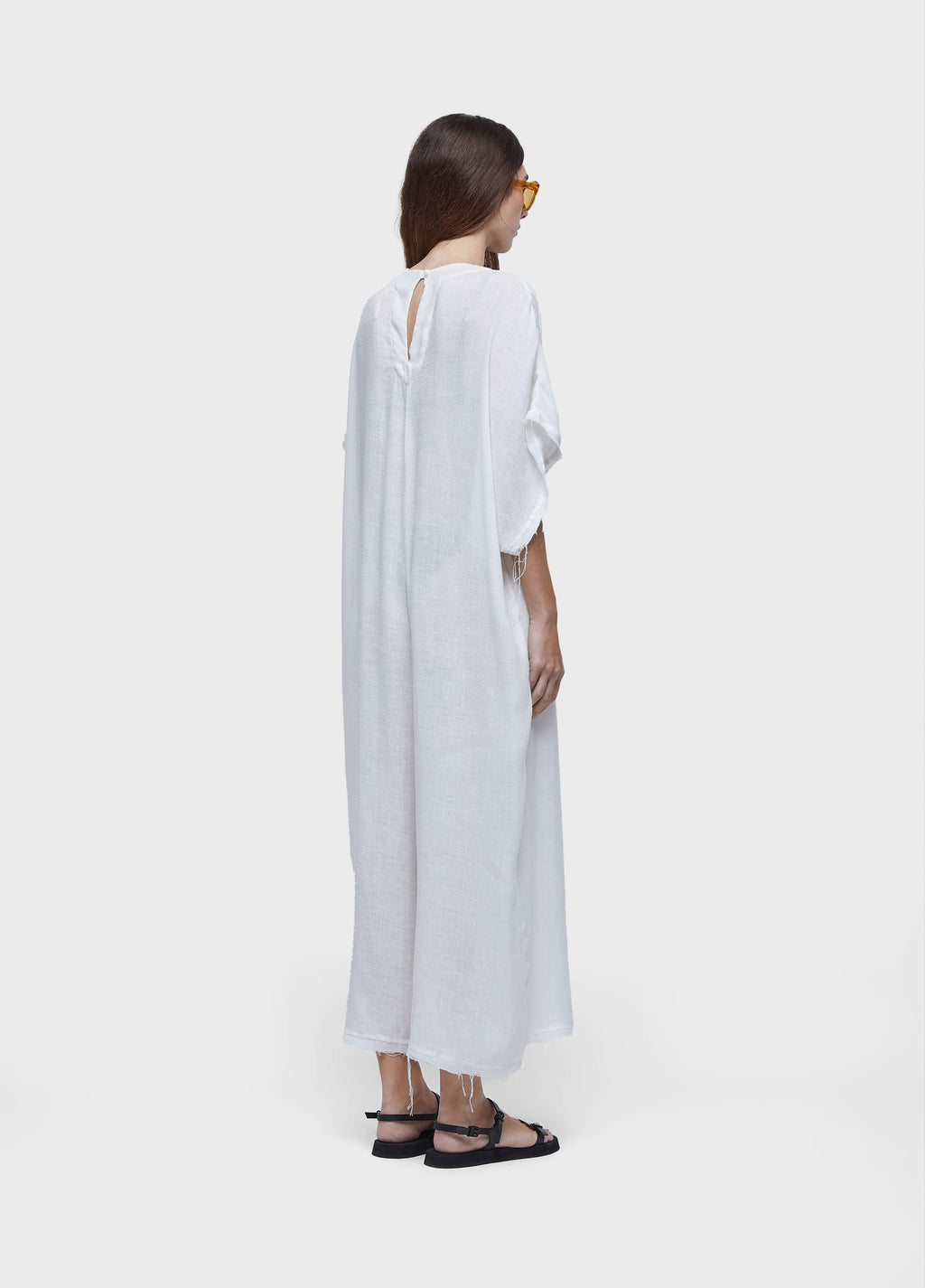 WIDE RECYCLED LINEN JUMPSUIT