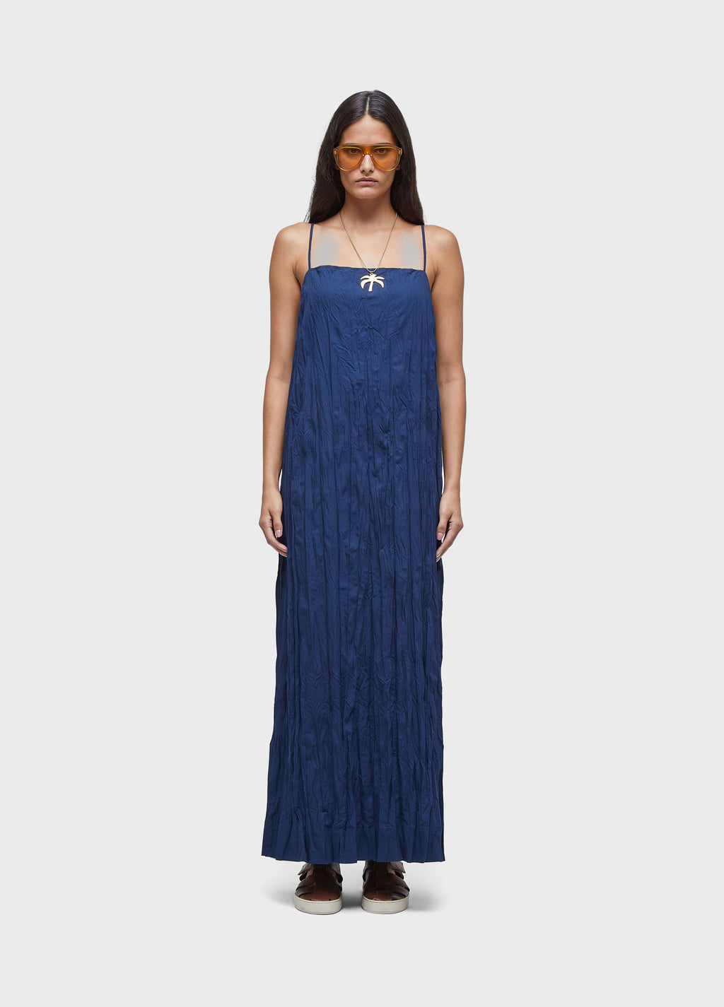 PLEATED MIDI DRESS