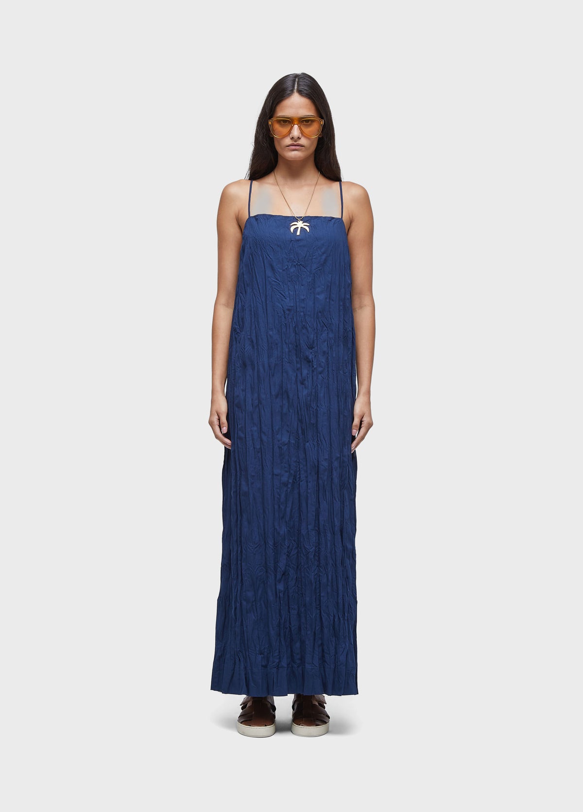 PLEATED MIDI DRESS