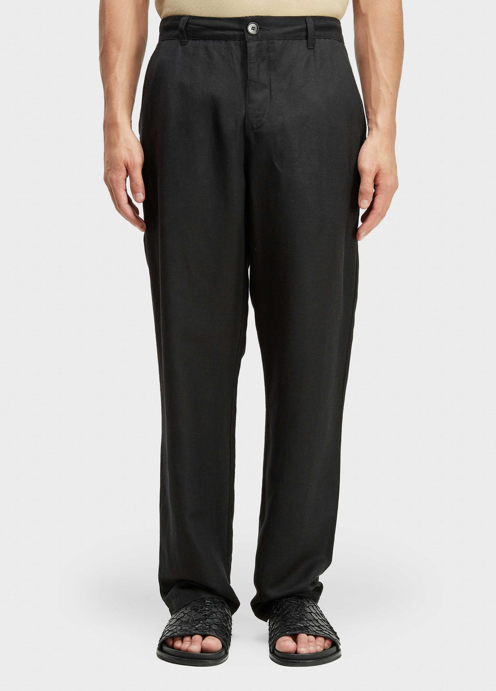 FLUID LINEN TAILORED TROUSERS