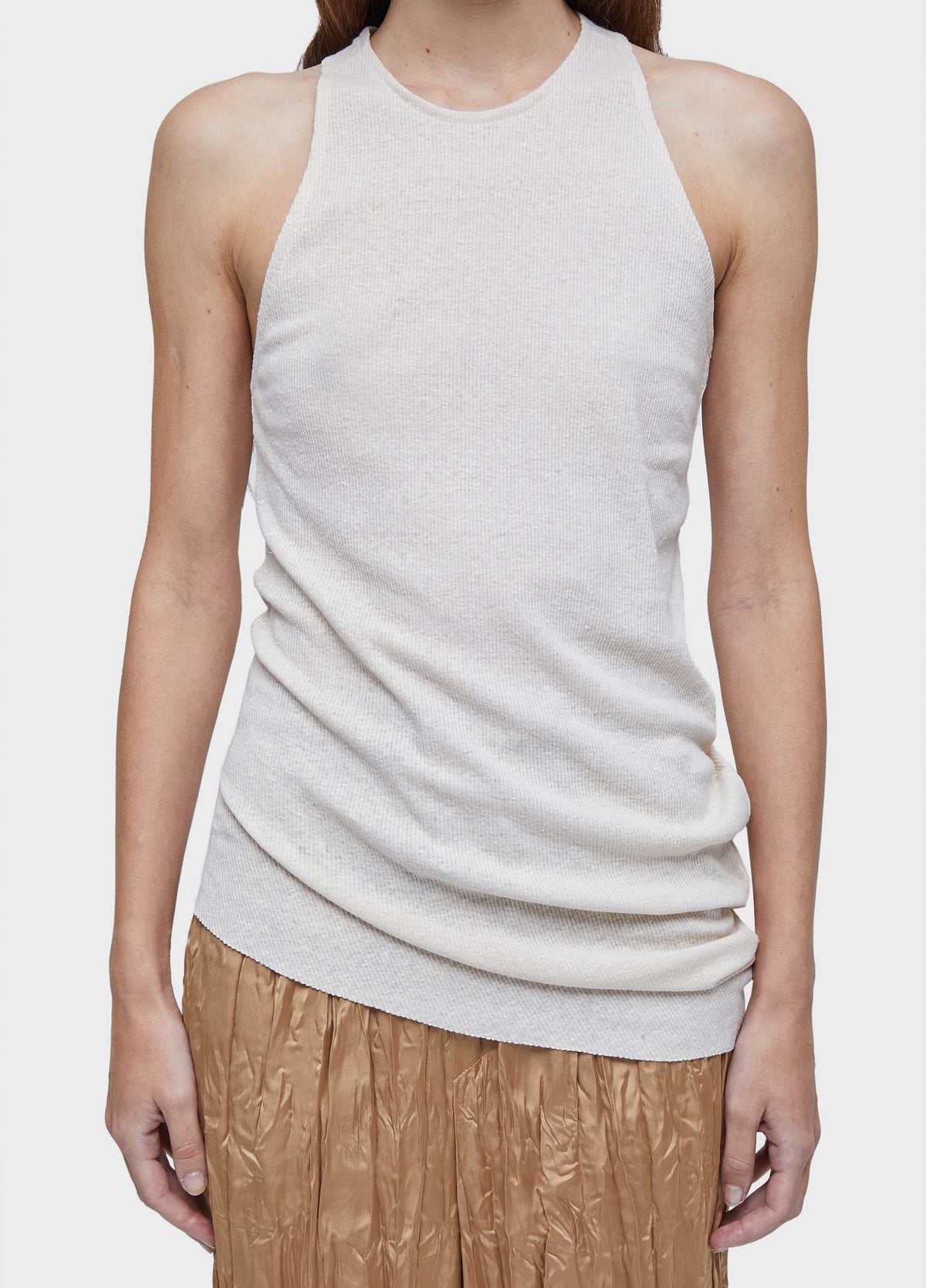 LIGHT RIBBED ASYMMETRIC TANK TOP