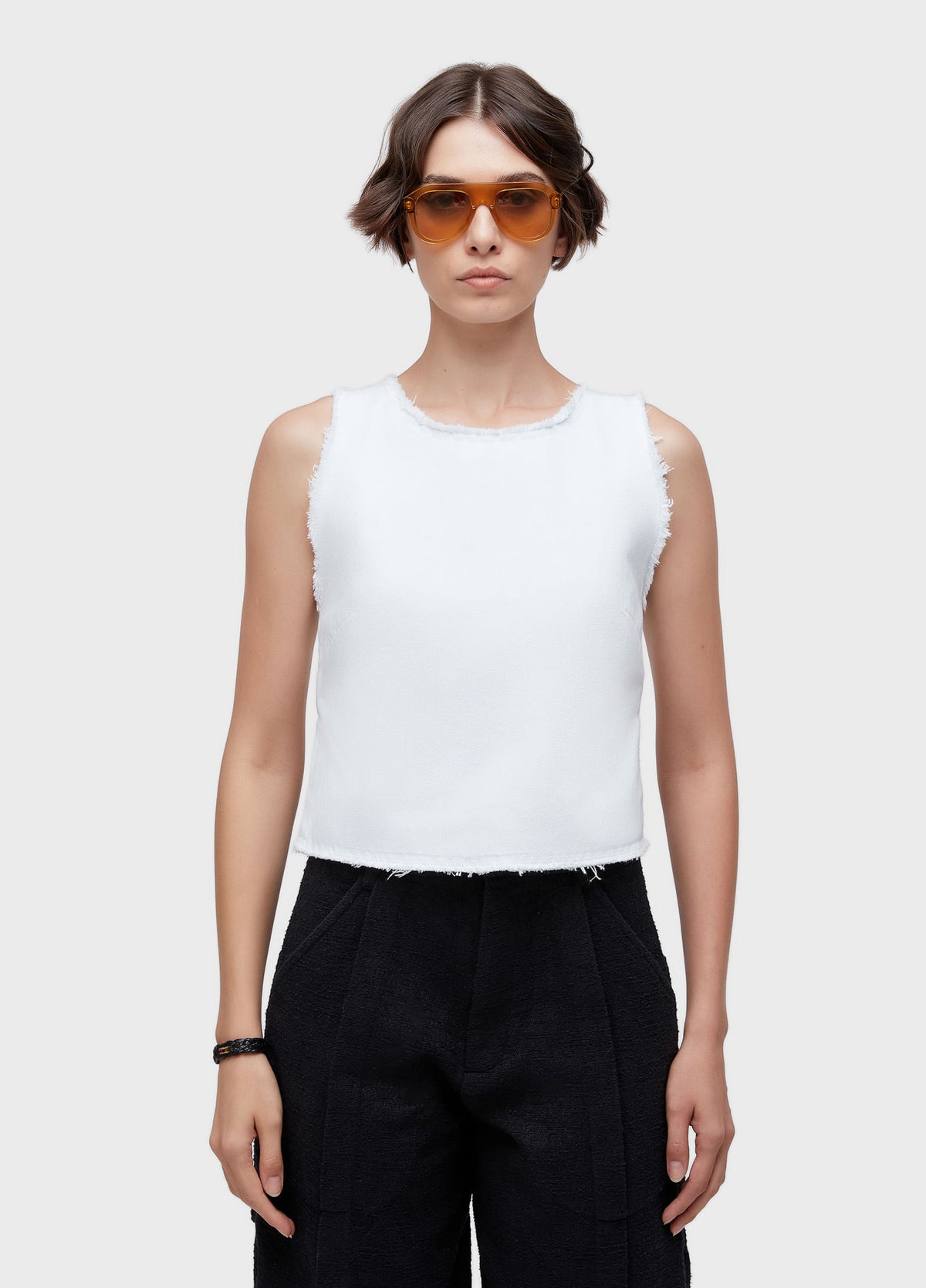 HALTER TOP WHITE DENIM