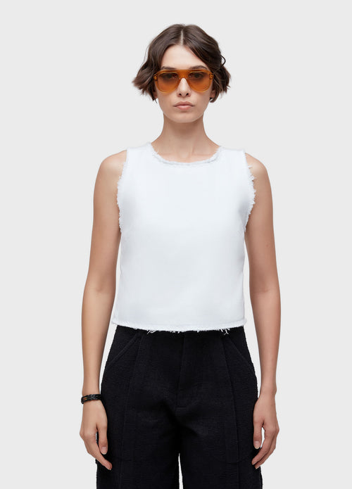 HALTER TOP WHITE DENIM