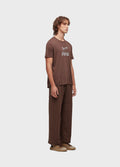 RIB-KNIT KIMONO PANTS IN WALNUT BROWN