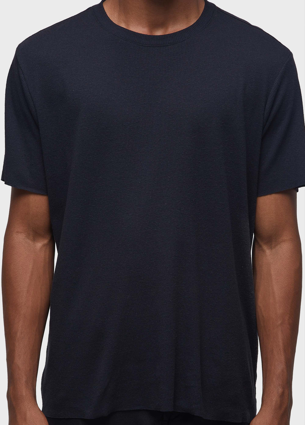 LIGHT RIB KNIT SHORT SLEEVE T-SHIRT