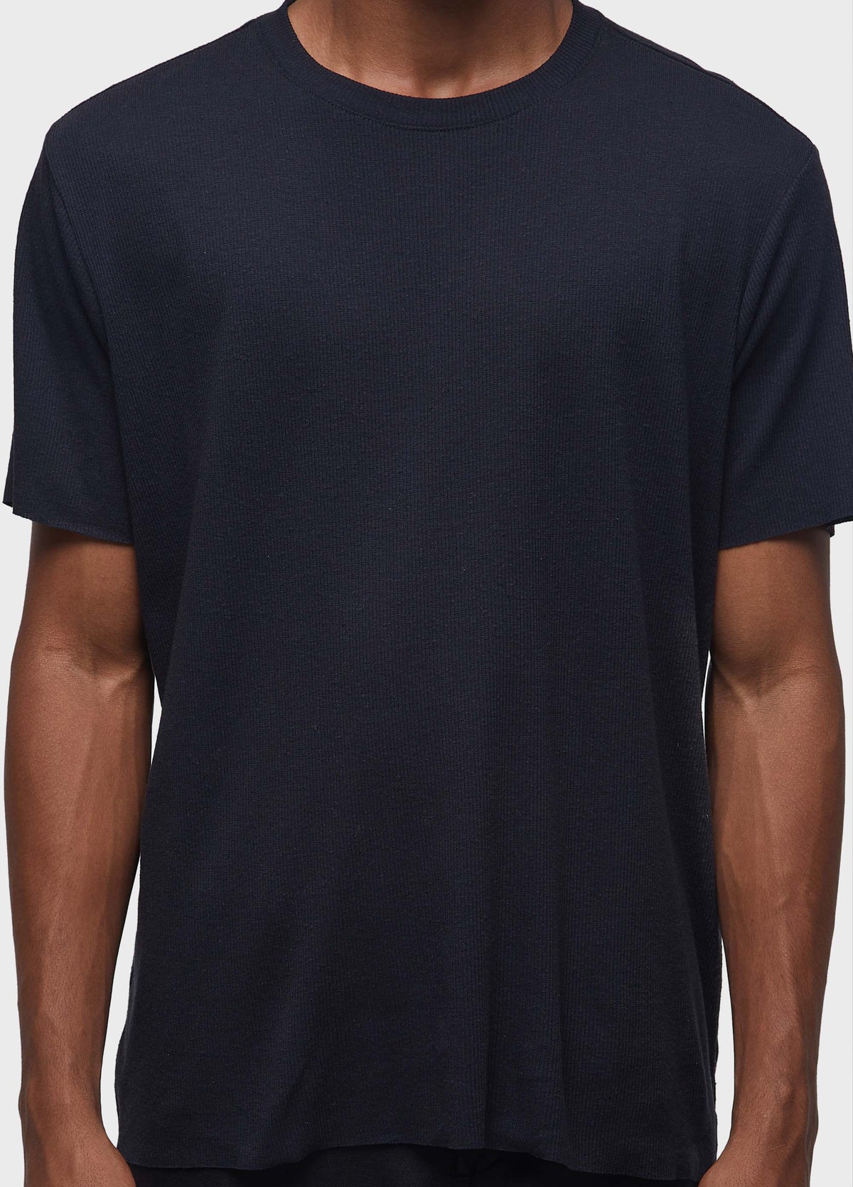 LIGHT RIB KNIT SHORT SLEEVE T-SHIRT