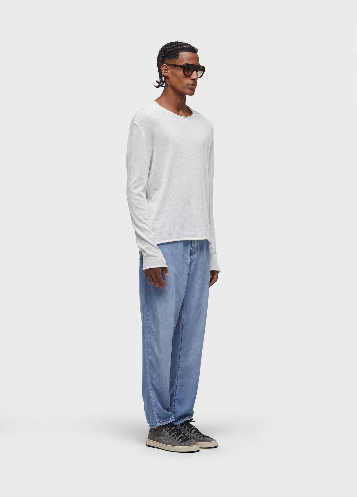 KNITTED LONG-SLEEVE LINEN SHIRT