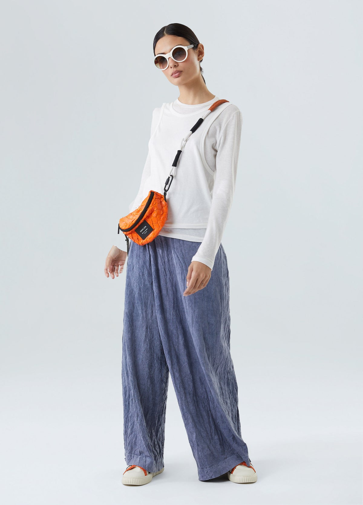 MARBLE WRINKLE WRAP PANTS