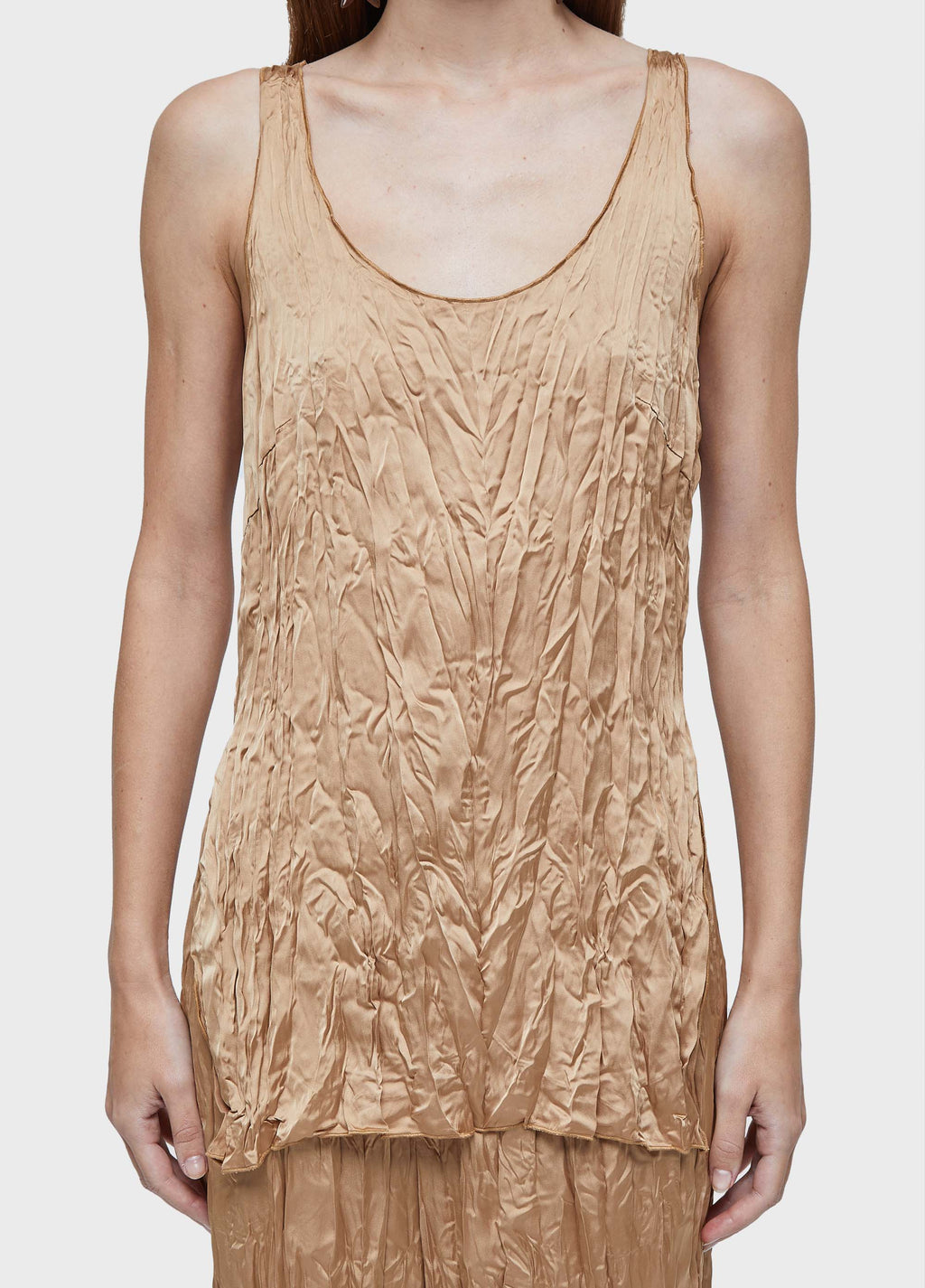 WRINKLED SATIN CAMISOLE