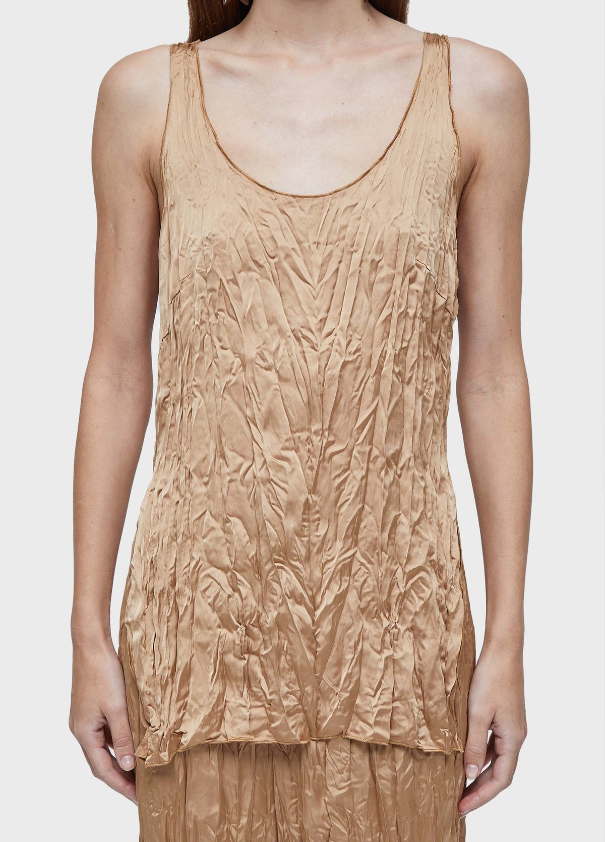 WRINKLED SATIN CAMISOLE