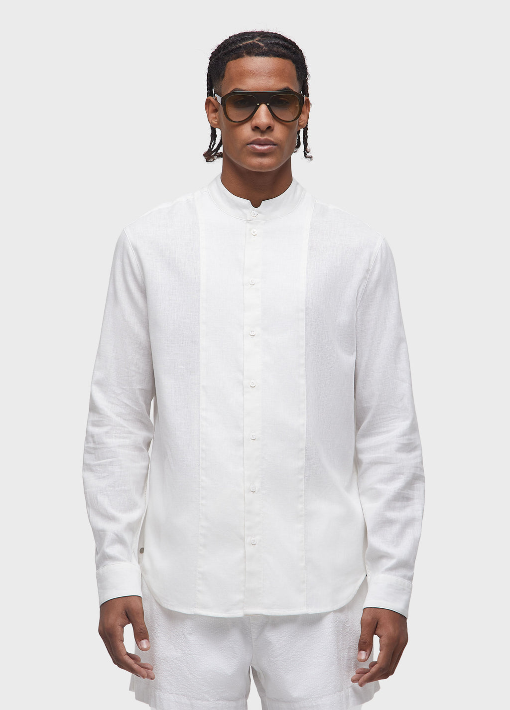 COTTON TUXEDO SHIRT LS