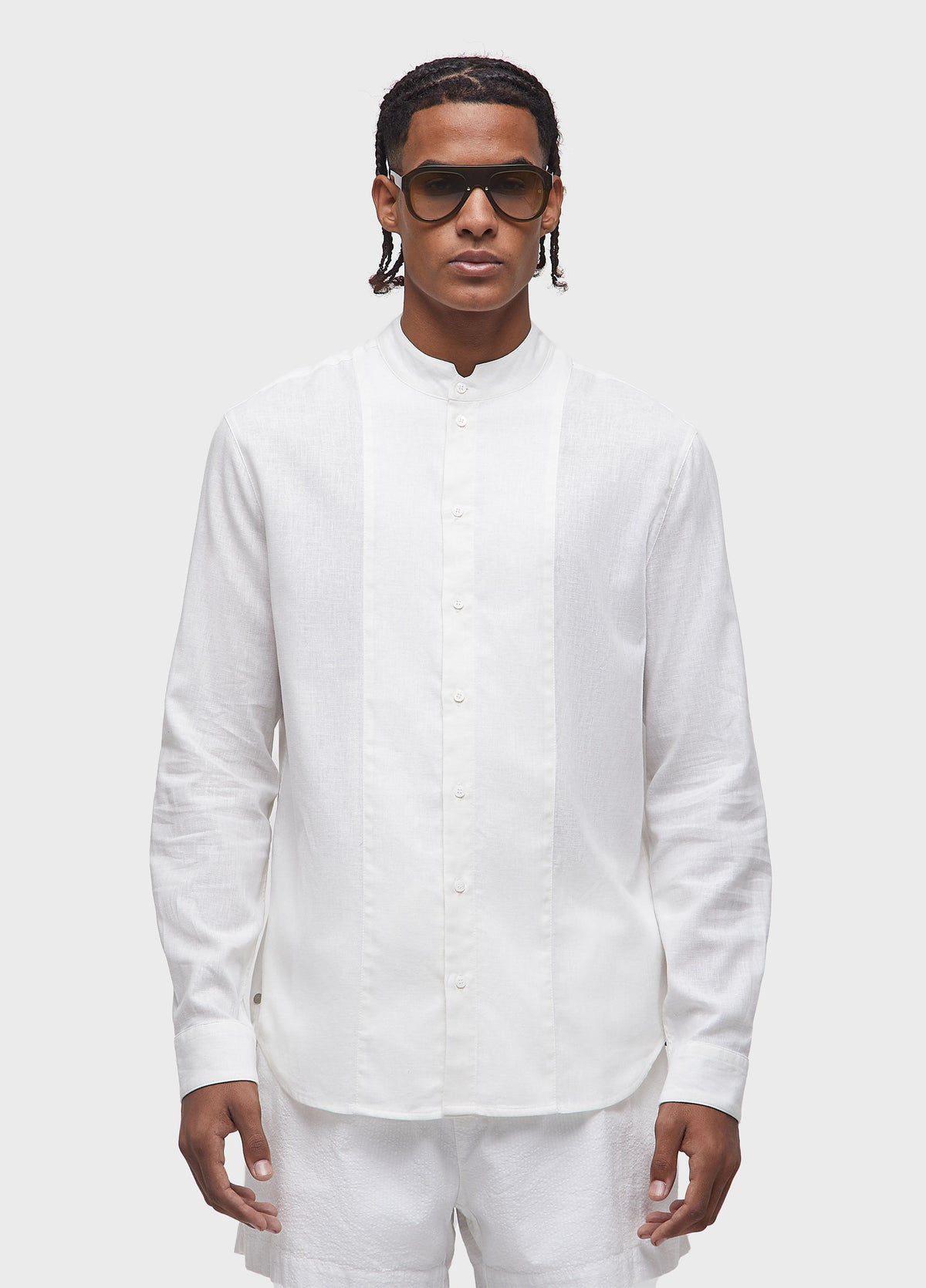COTTON TUXEDO SHIRT LS