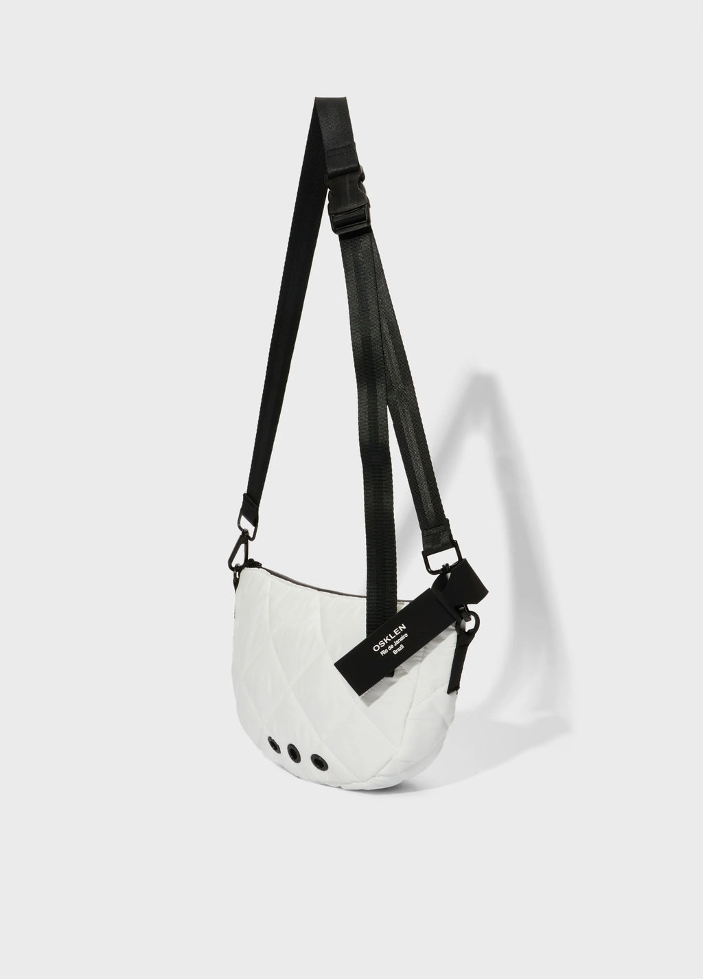 Bolsa Mini Andiroba Nylon Matelassê Off-White/Preto – Osklen – foto 4