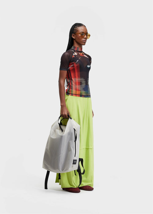 SURFING THE CITY TULLE SHORT SLEEVE BLOUSE