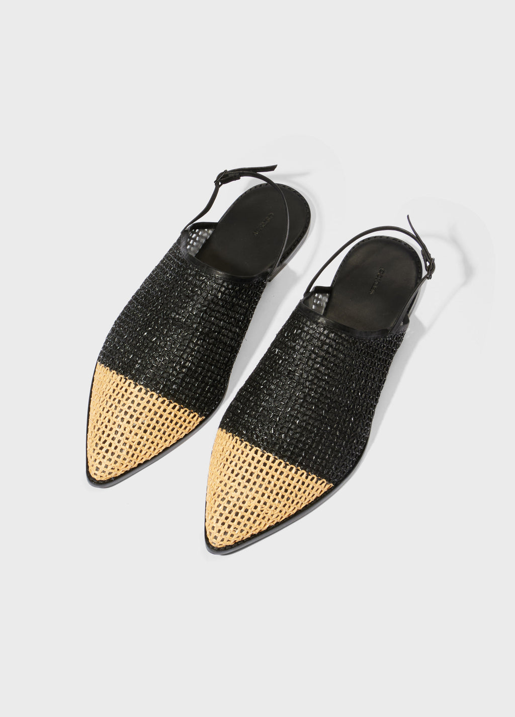 TWO-TONE RAFFIA BABOUCHE