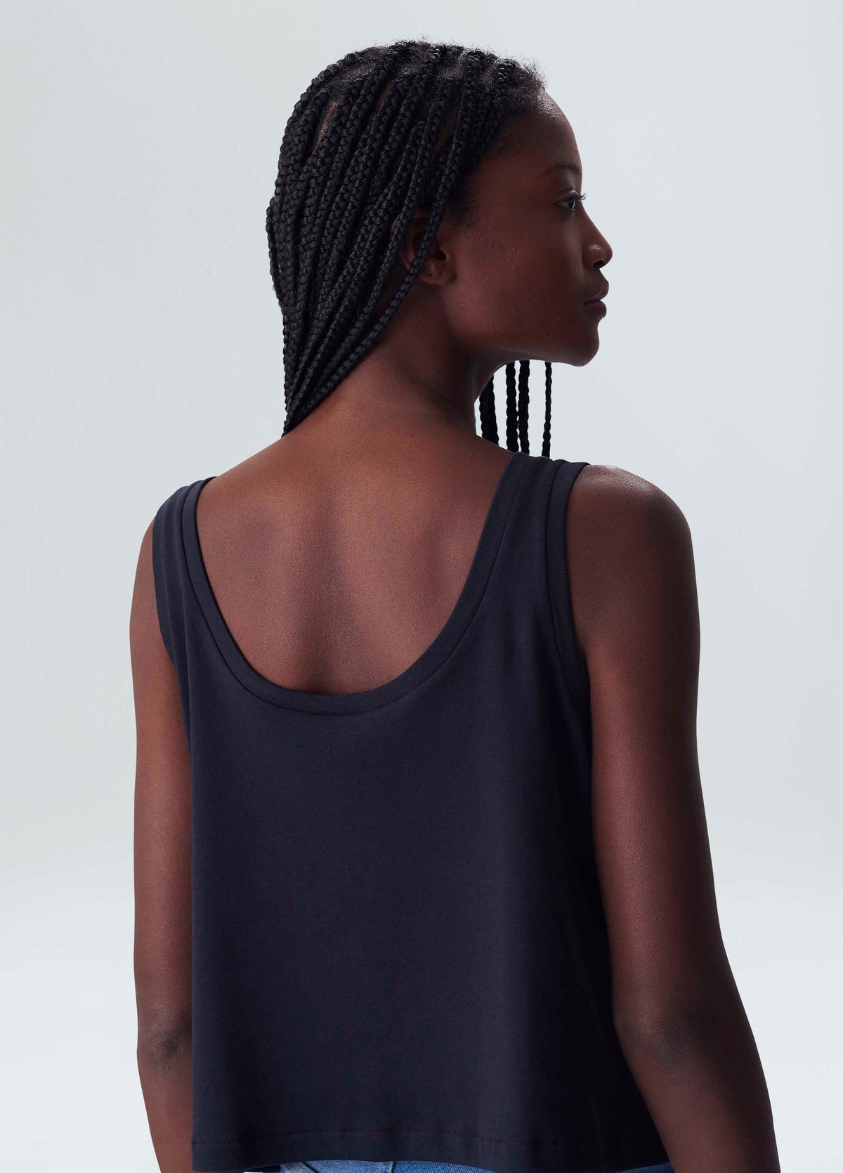 U-NECK CROPPED TANK TOP E-BASICS