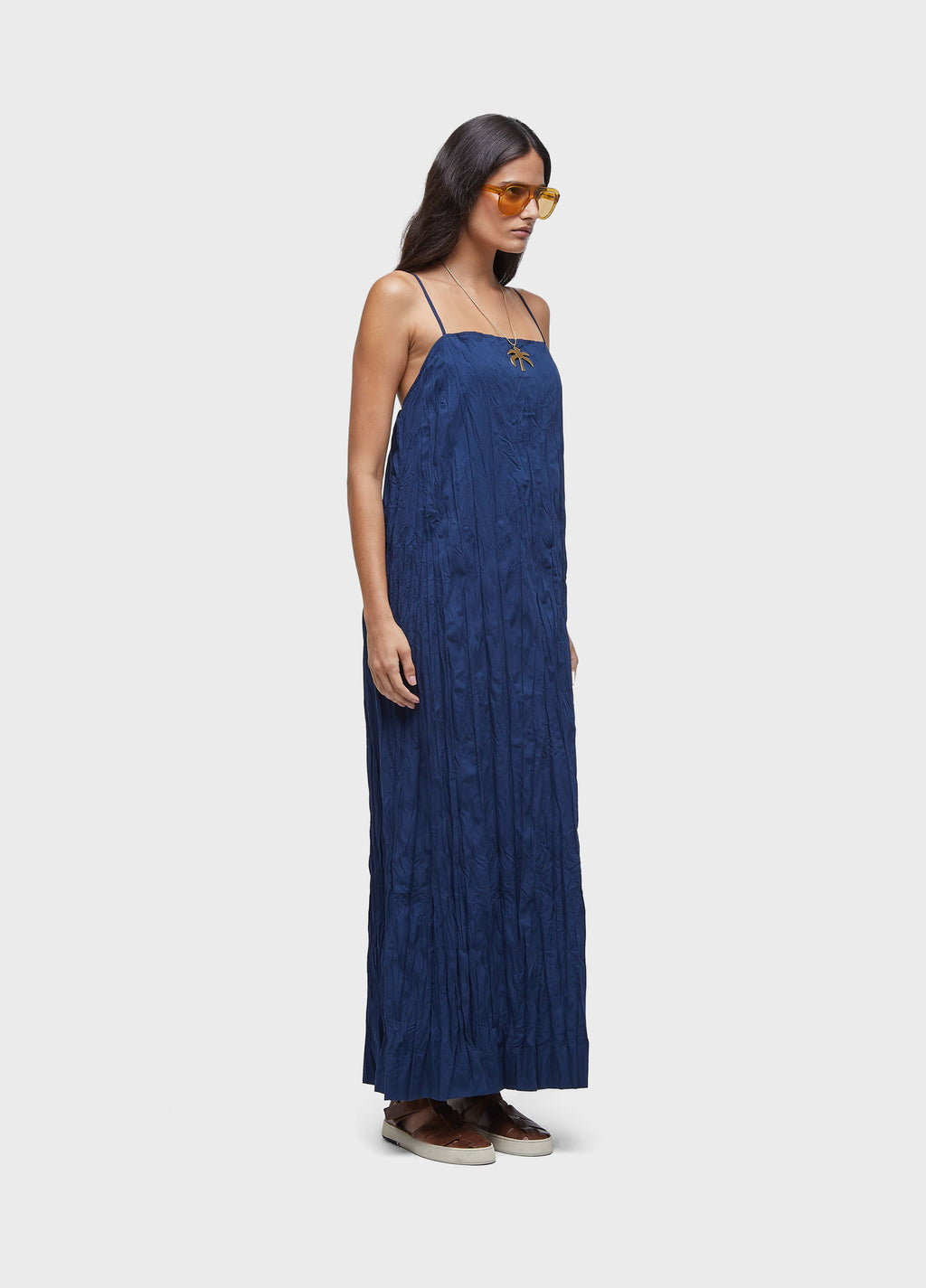 PLEATED MIDI DRESS