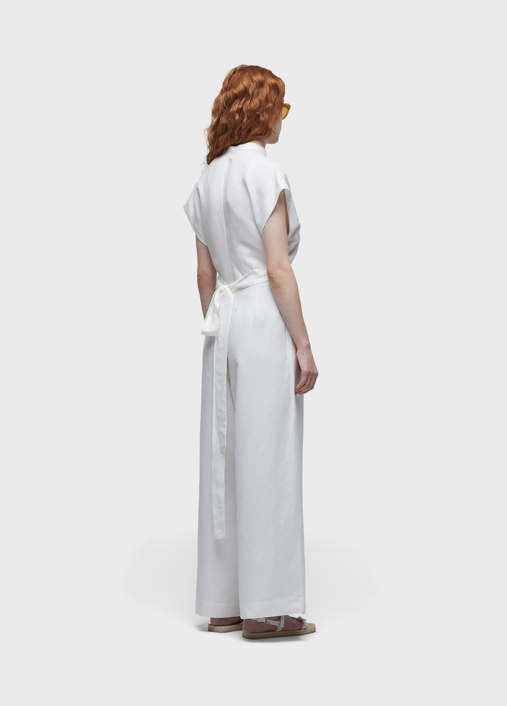TIE-FRONT JUMPSUIT