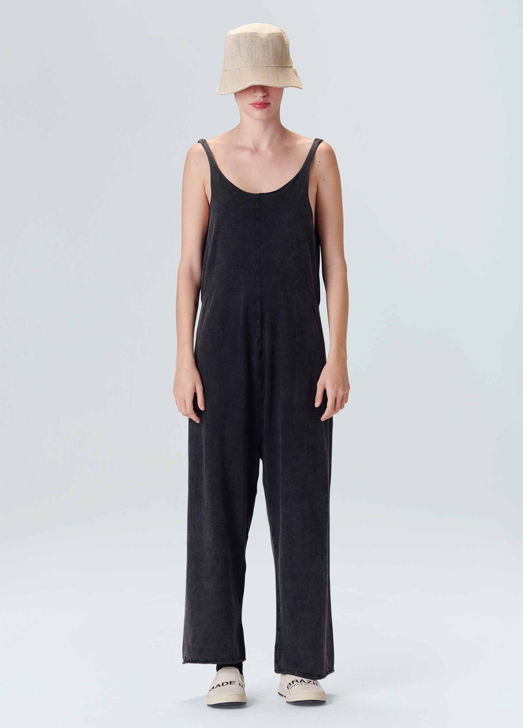 MARBLE KNIT LOOSE JUMPSUIT