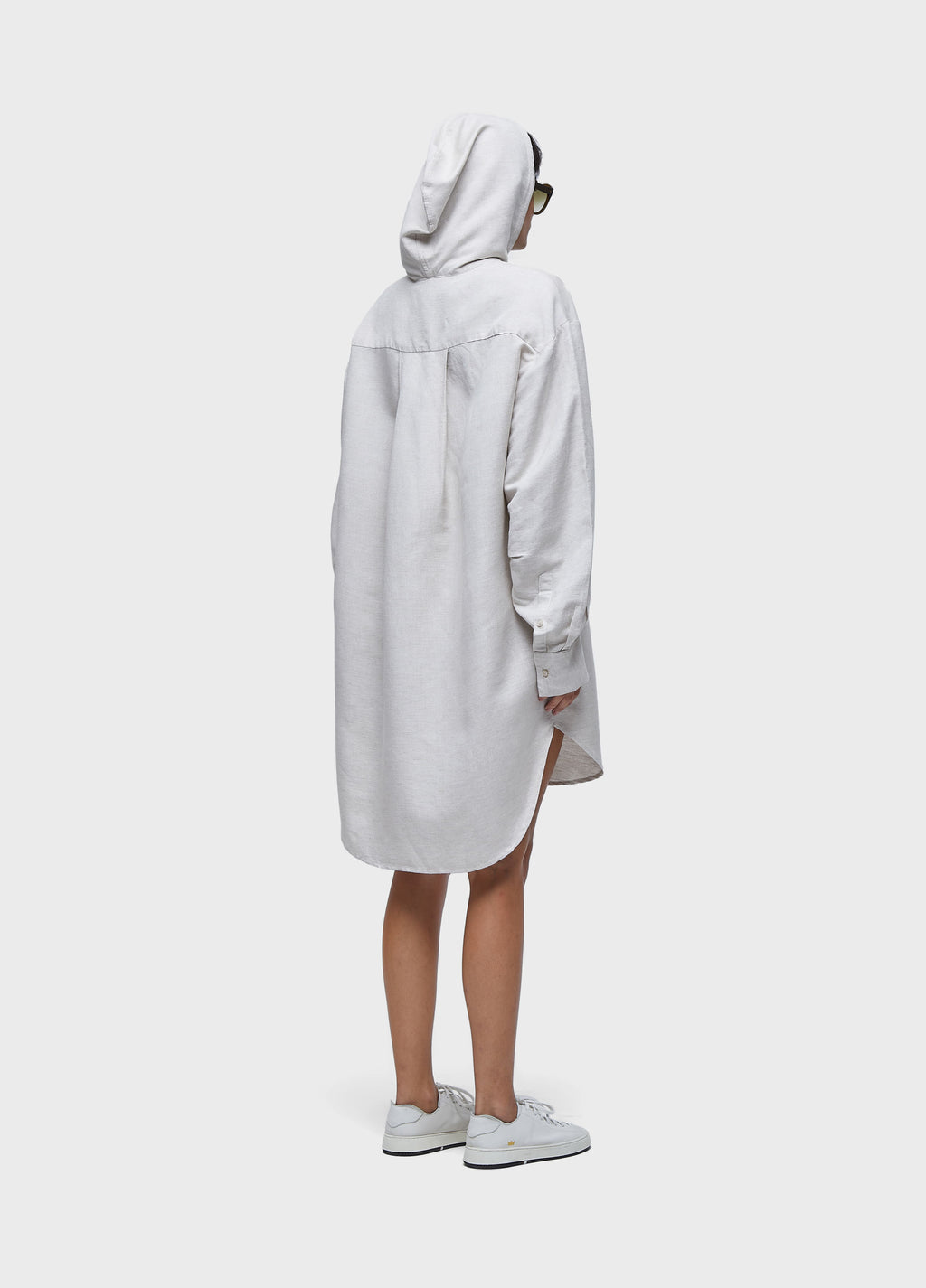 SHORT HOODED LINEN SHIRT