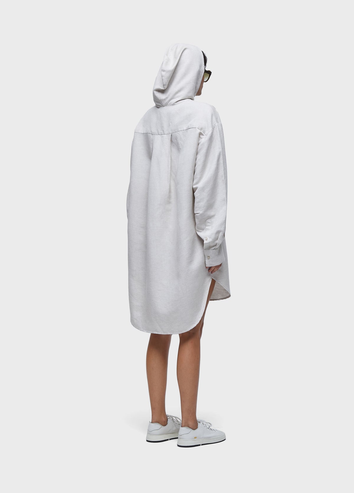 SHORT HOODED LINEN SHIRT