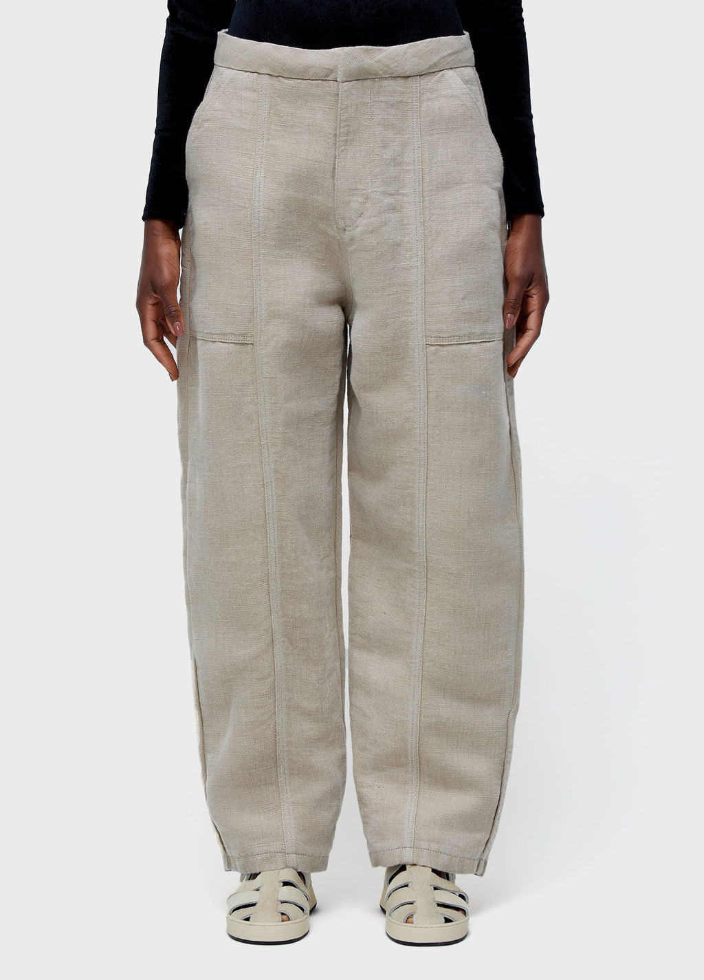 OVER DOUBLE-FACED JUTE TROUSERS