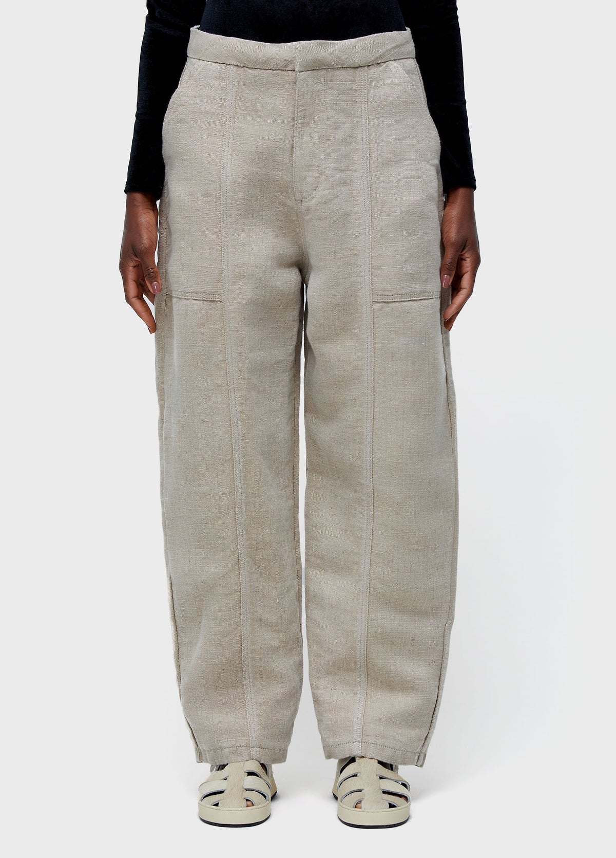 OVER DOUBLE-FACED JUTE TROUSERS