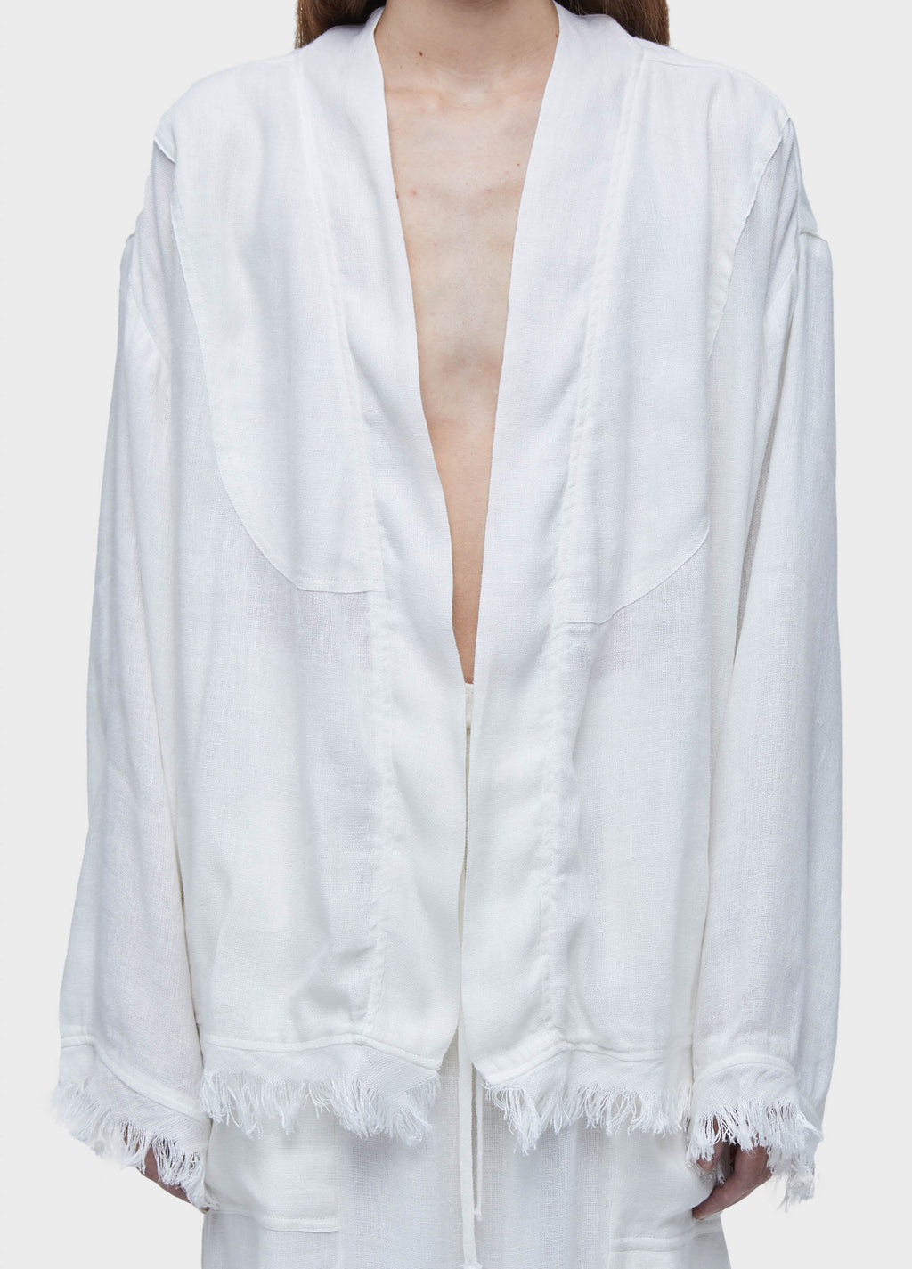 RECYCLED LINEN SHORT KIMONO