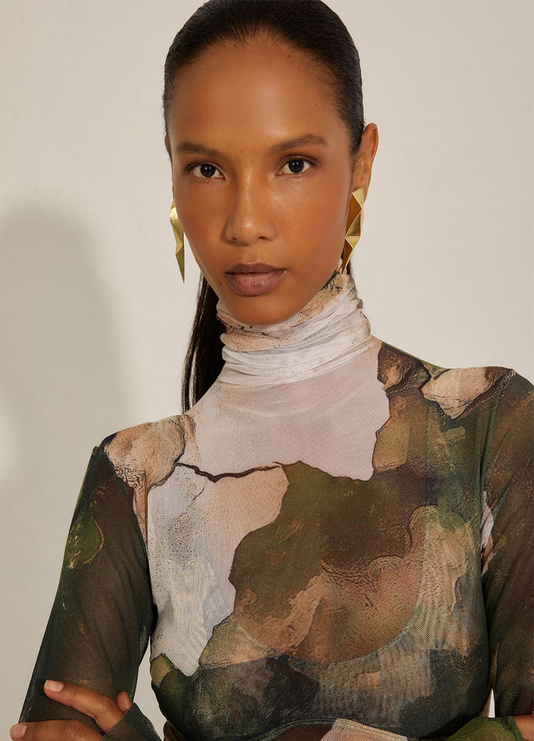 LONG SLEEVE TULLE BODYSUIT