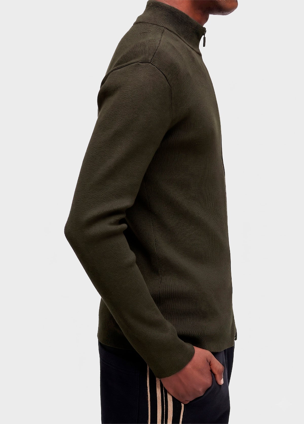 COTTON KNIT ZIPPED SWEATER